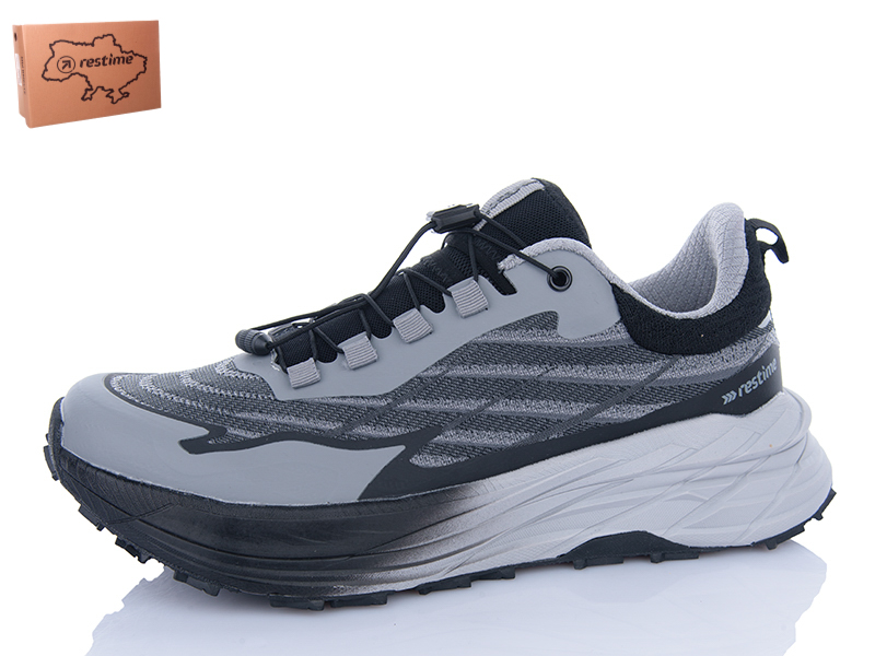 Кроссовки Restime (41-46) CML25521 black-grey (деми)