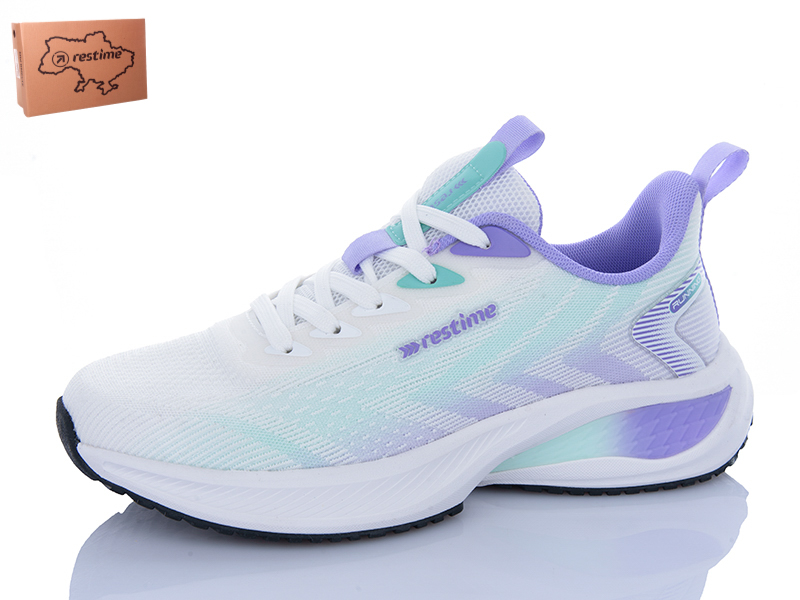 Кроссовки Restime (36-41) RWL25538 white-purple (деми)