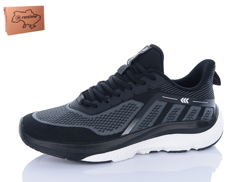 Кроссовки Restime (40-45) EML25507 black-silver (деми)