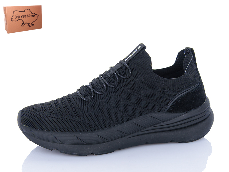 Кроссовки Restime (41-45) BML25414 black (лето)