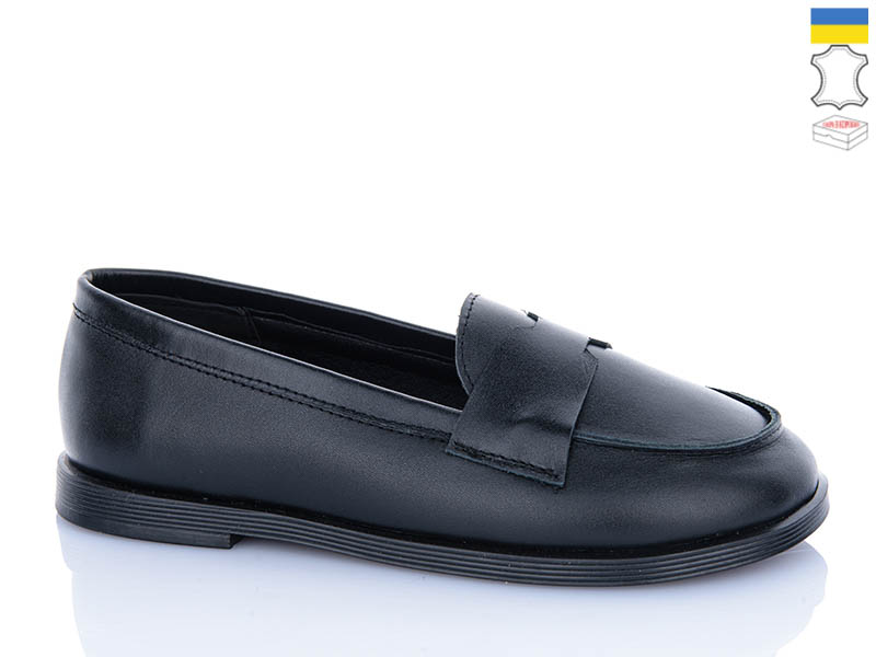 Туфли Garti (36-41) 414 чорний шк. (деми)