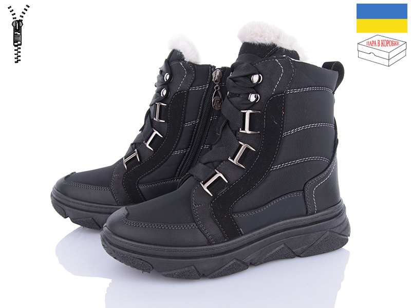 Ботинки Roks (37-41) Dago 1704 чорний (деми)
