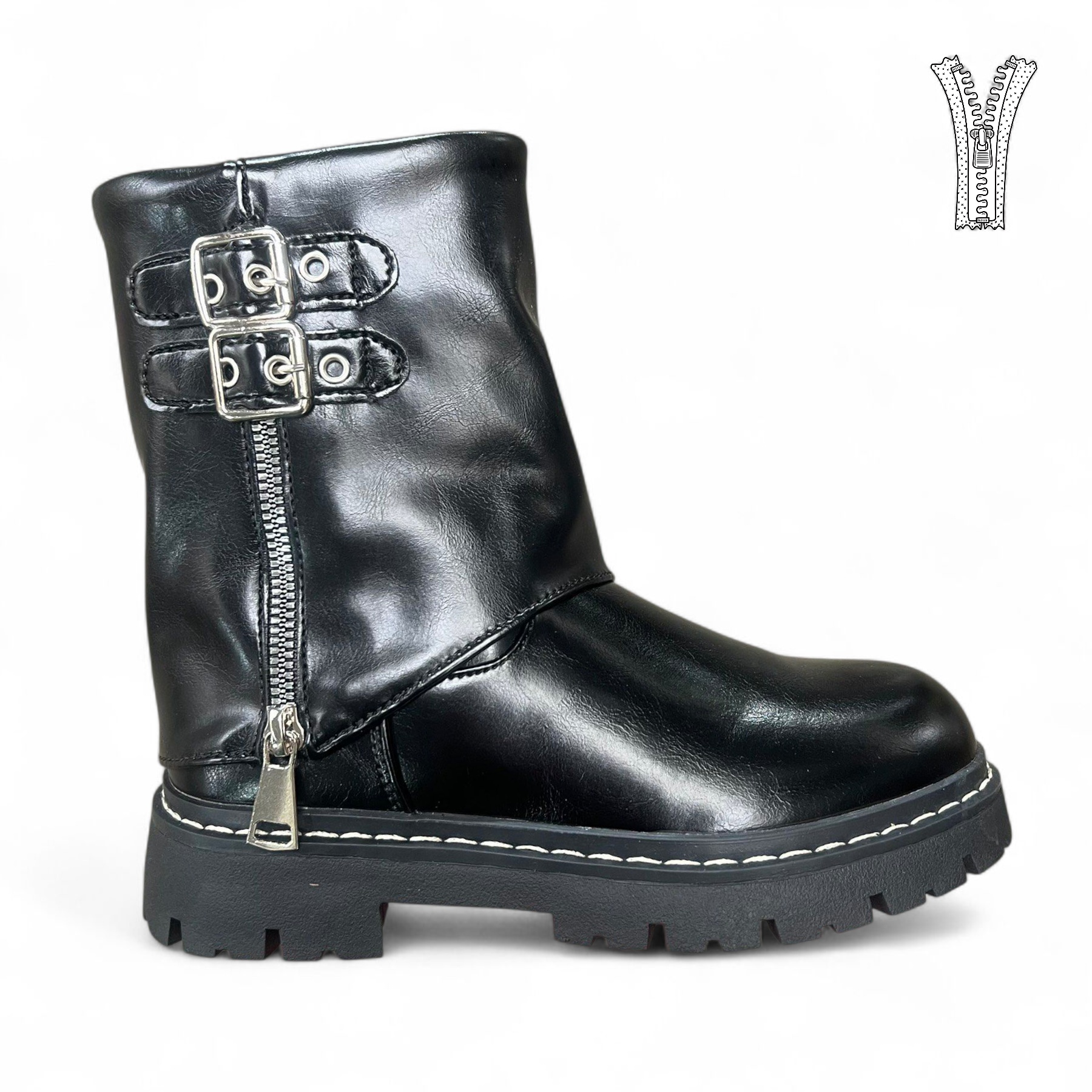 Сапоги DvaClibee (31-36) AL-925C black (зима)