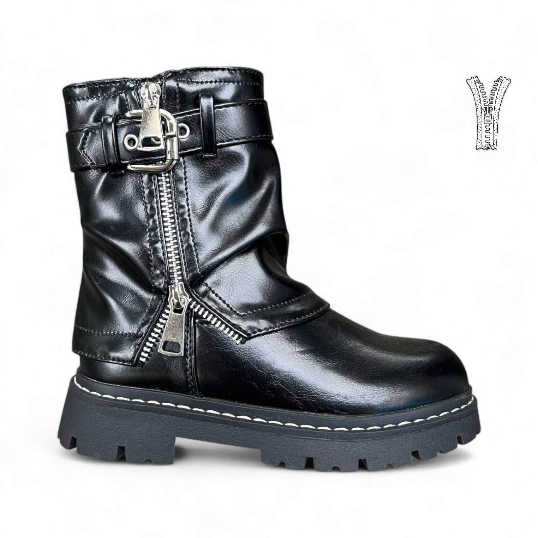 Ботинки DvaClibee (31-36) AL-110-35C black (зима)