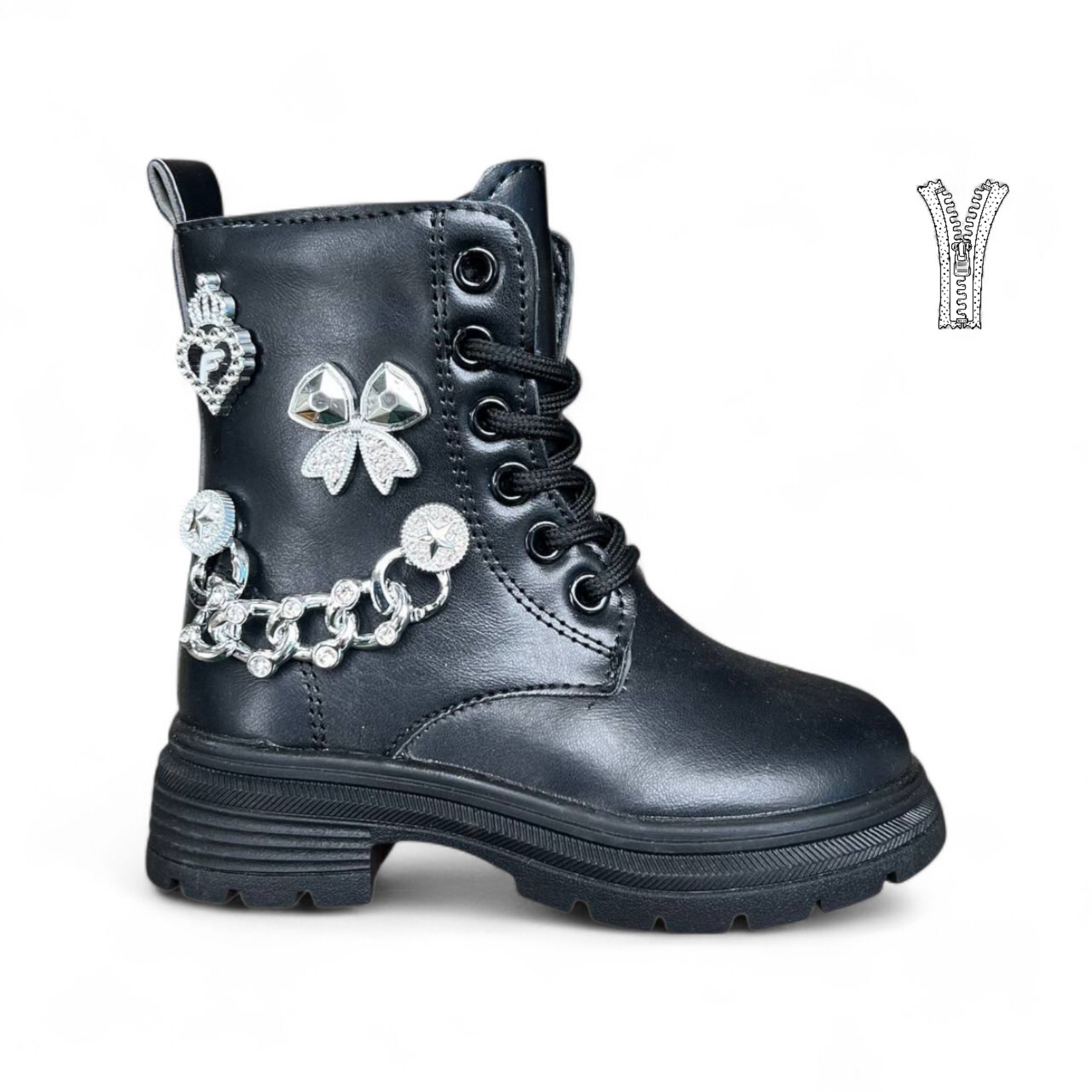 Ботинки DvaClibee (26-31) AL-A02 black (зима)