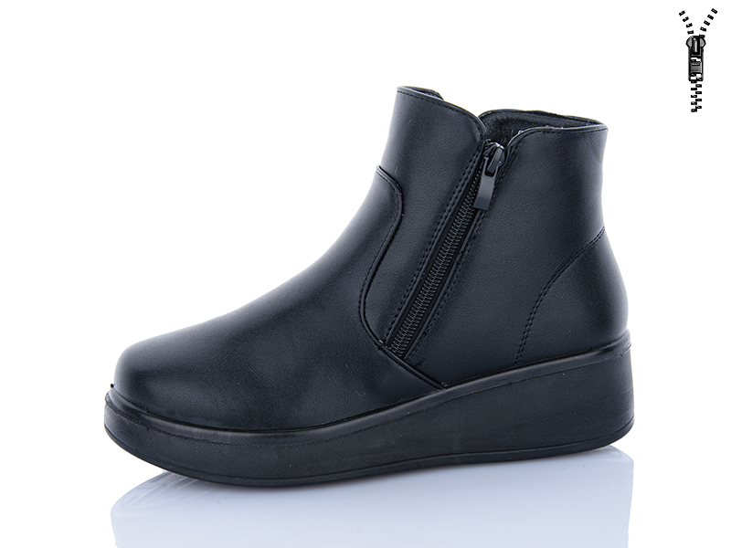 Ботинки QQ Shoes (37-43) G19-1 black (зима)