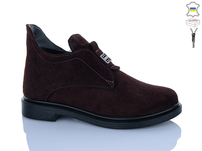 Ботинки Garti (36-40) 281 коричневий замш (деми)
