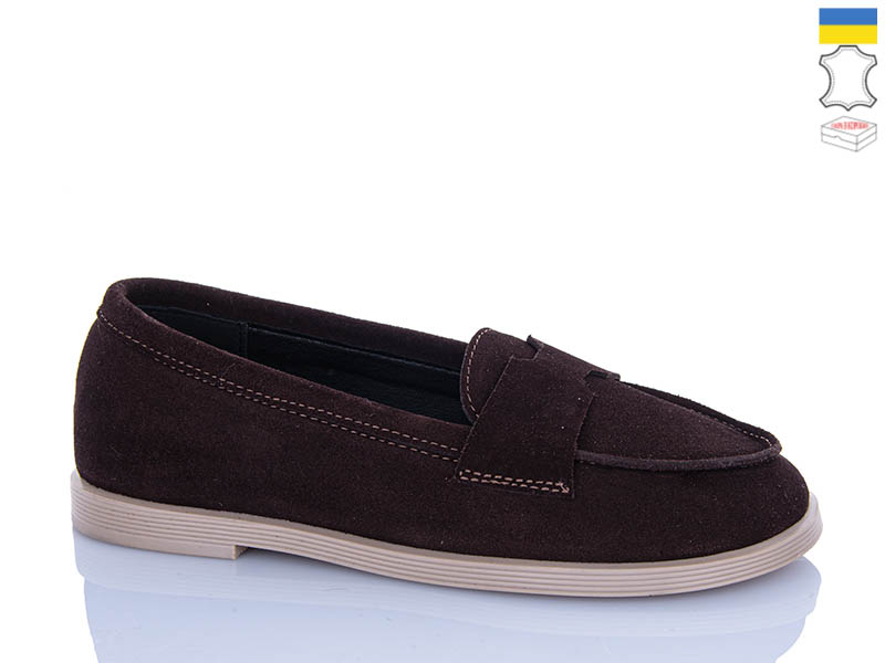 Туфли Garti (36-40) 414 коричневий замш (деми)