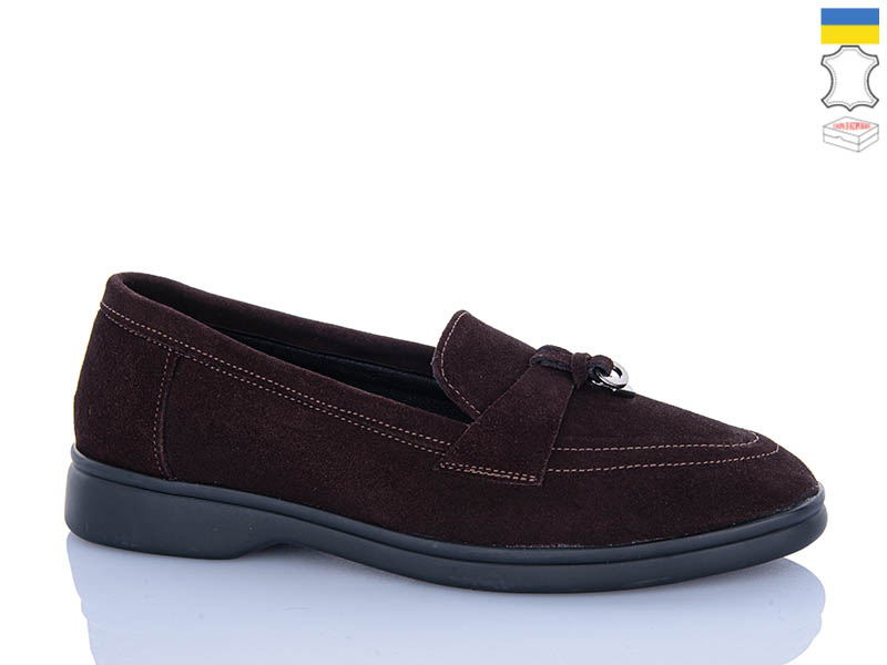 Туфли Garti (36-40) 401- коричневий замш (деми)