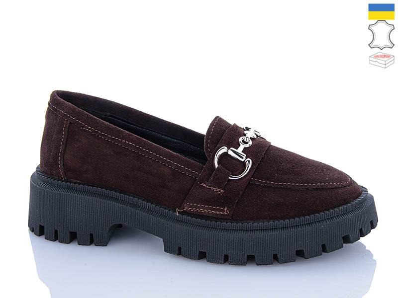 Туфли Garti (36-40) 419 корич замш (деми)