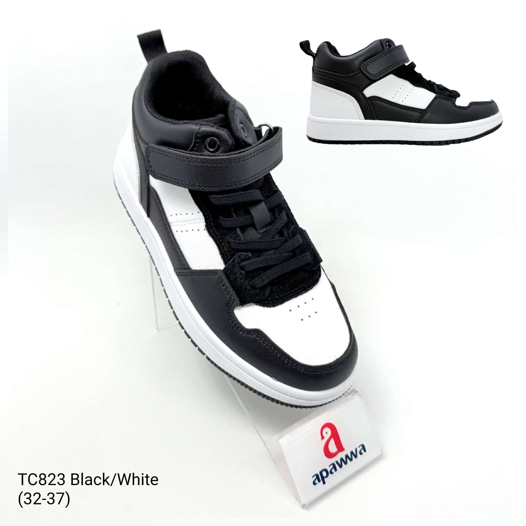 Кроссовки DvaClibee (32-37) Ap-TC823 black-white (деми)