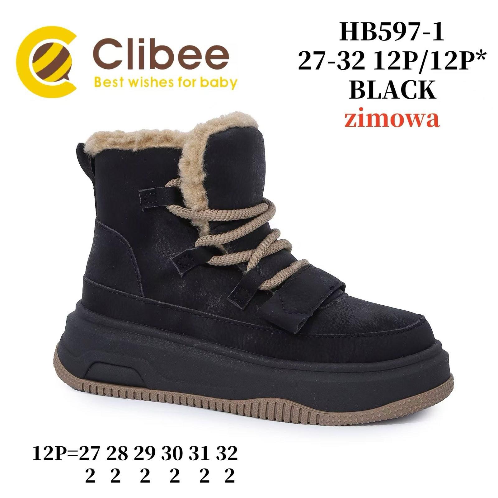 Ботинки DvaClibee (27-32) V597 Black (зима)