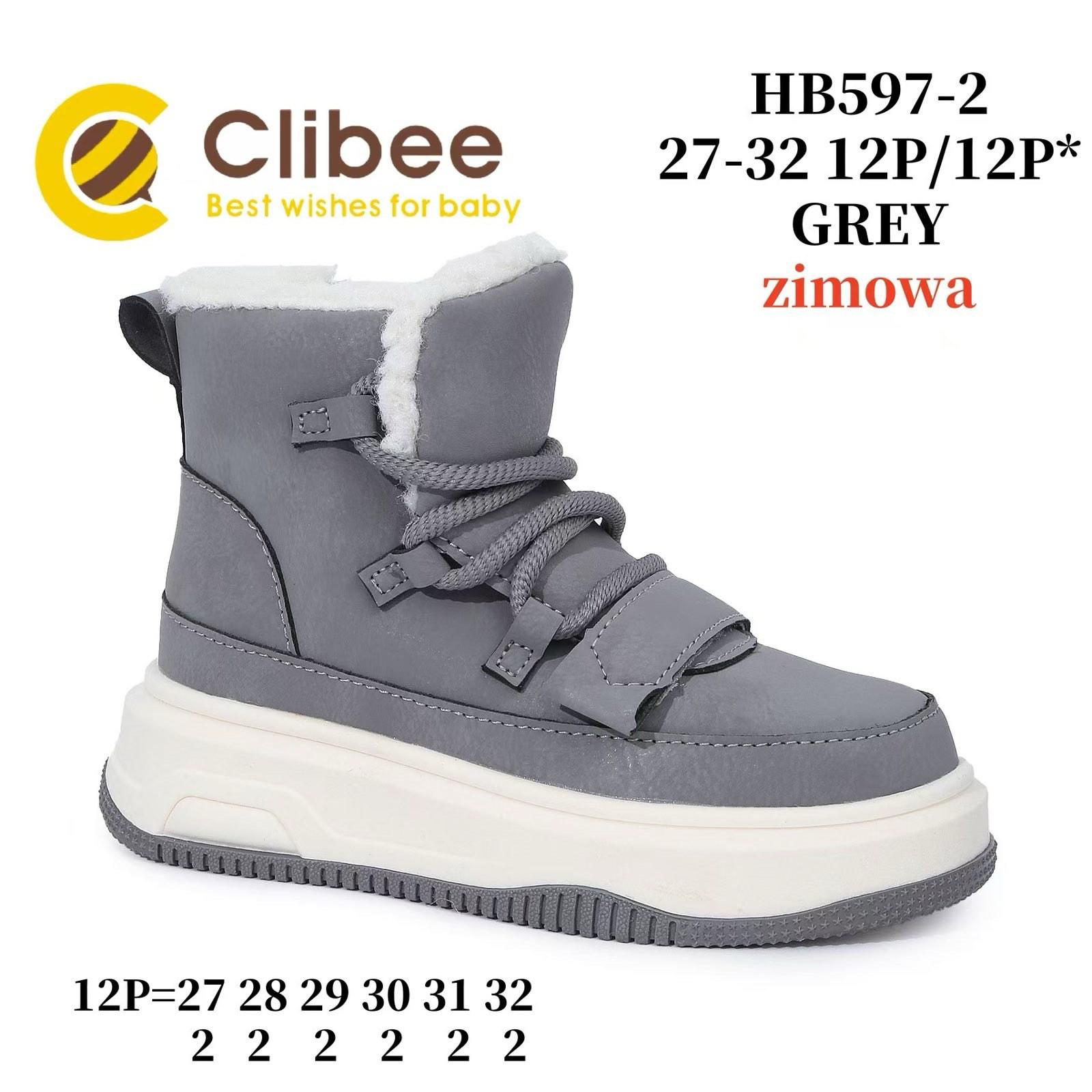 Ботинки DvaClibee (27-32) V597 Grey (зима)