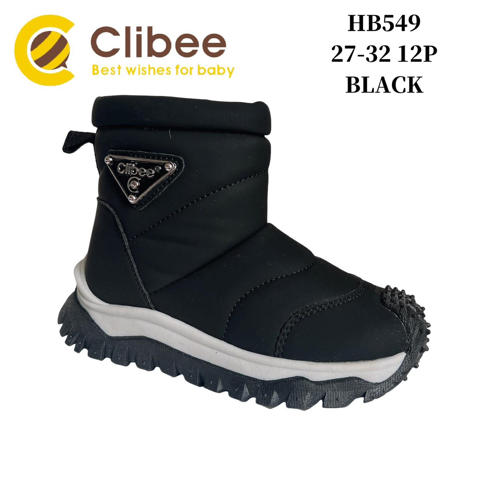 Ботинки DvaClibee (27-32) V549 Black (зима)