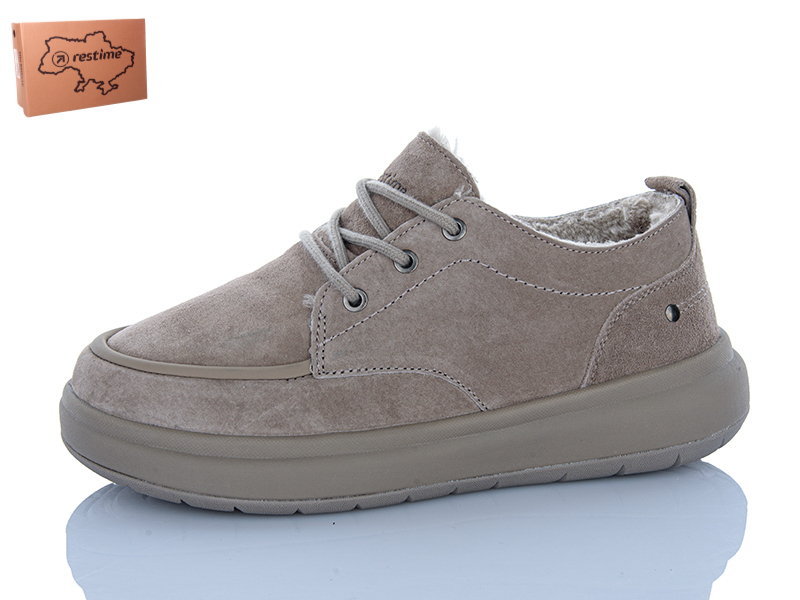 Кроссовки Restime (36-40) AWZ26804 beige (зима)