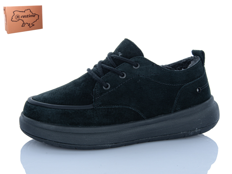 Кроссовки Restime (36-40) AWZ26804 black (зима)