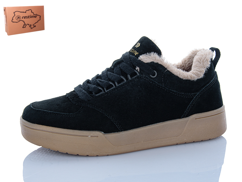 Кроссовки Restime (36-40) AWZ26806 black (зима)