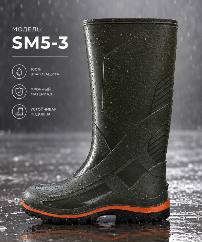 Сапоги Slipers (41-45) CM5-3 хакі (деми)