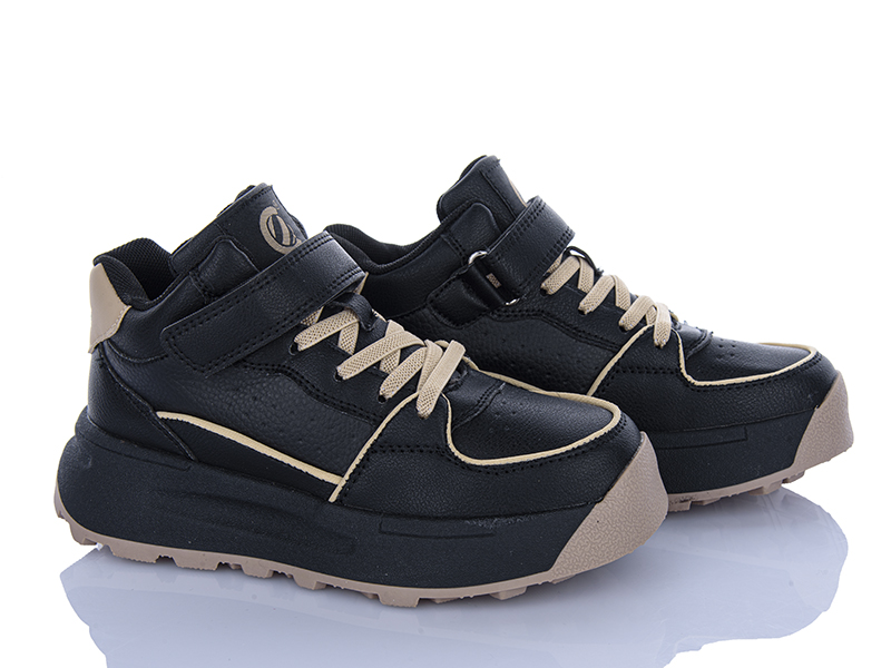 Кроссовки Clibee-ShoSho (32-37) KC511 black-khaki (деми)