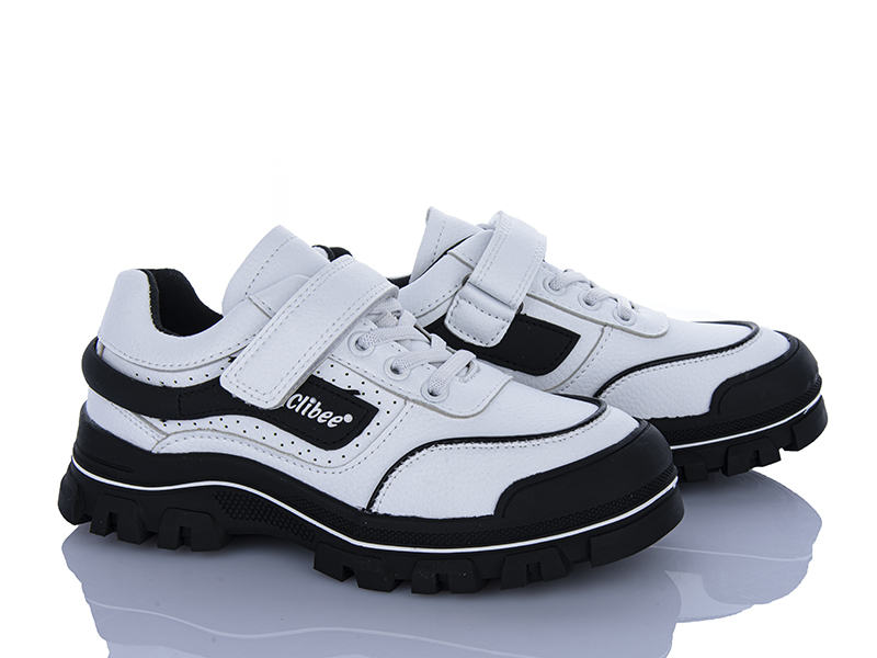 Кроссовки Clibee-ShoSho (32-37) LC100 white-black (деми)
