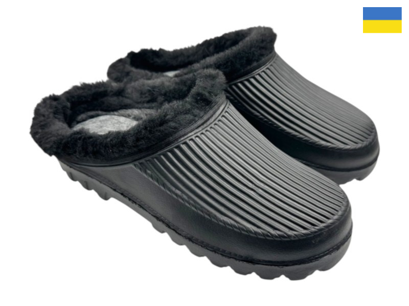 Сабо Rai shoes (41-46) B15 чорний (зима)