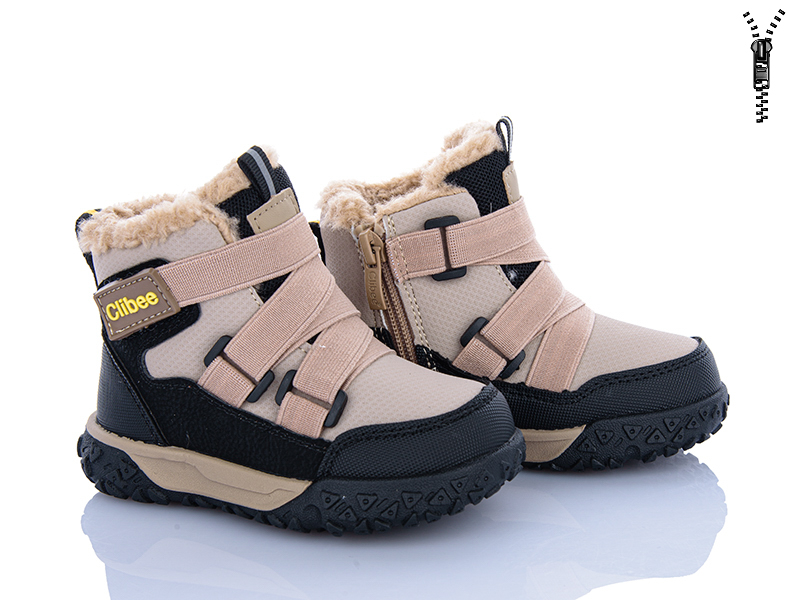 Ботинки Clibee-ShoSho (22-27) HA825-1 khaki-black (зима)