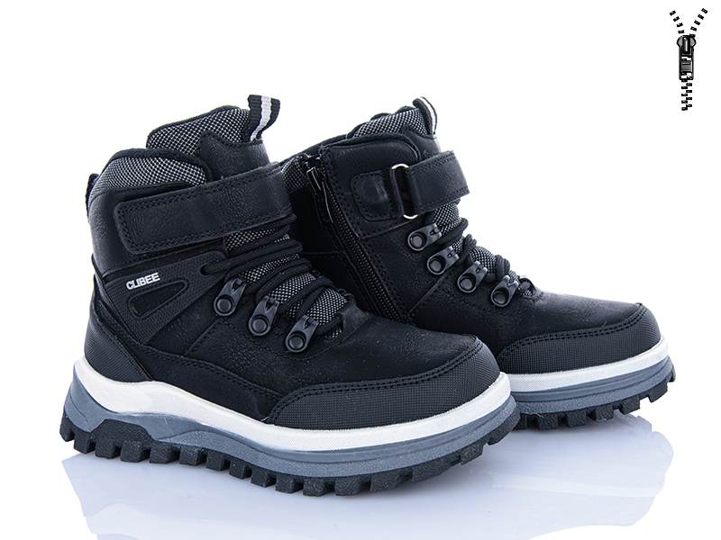Ботинки Clibee-ShoSho (32-37) HC812-1 black-grey (зима)