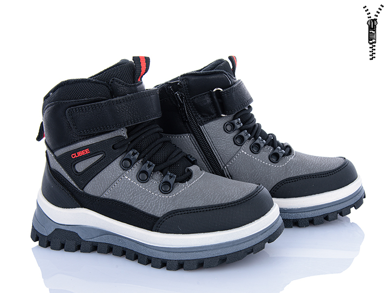 Ботинки Clibee-ShoSho (32-37) HC812-2 grey-red (зима)
