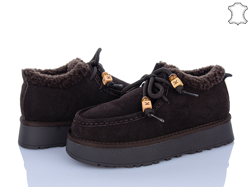 Туфли PL PS (36-40) 2640 brown (зима)