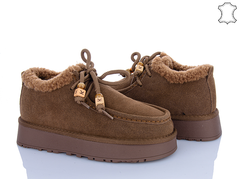 Туфли PL PS (36-40) 2640 caramel (зима)