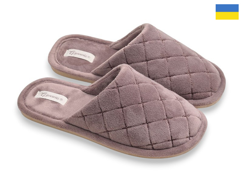 Тапочки Rai shoes (37-41) TD7101Tp таупе (зима)