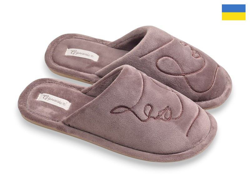 Тапочки Rai shoes (37-41) TD7102Tp таупе (зима)