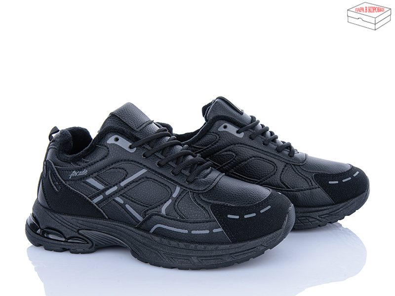 Кроссовки Ideal (36-41) A26 black (зима)