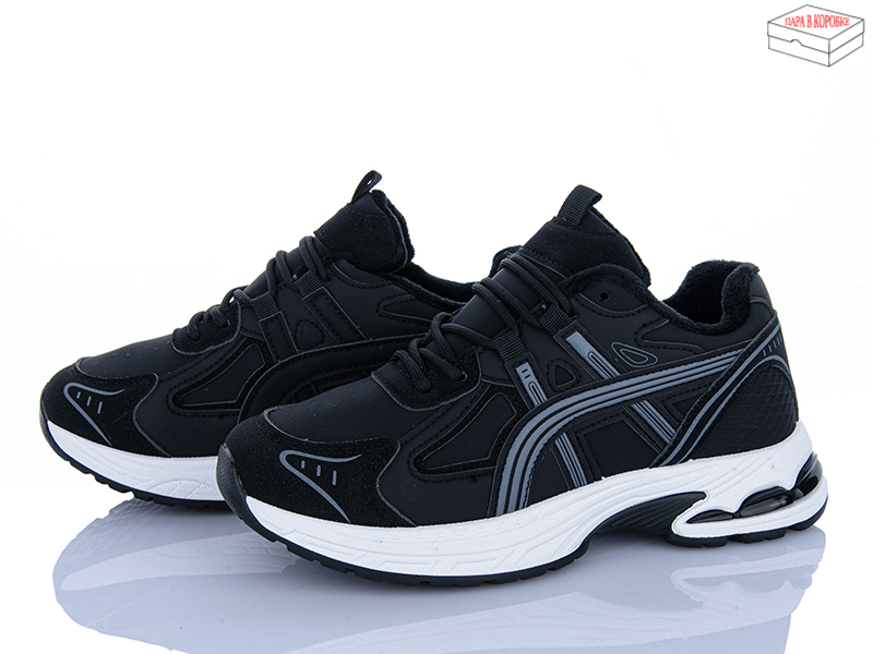Кроссовки Ideal (36-41) A27 black (зима)