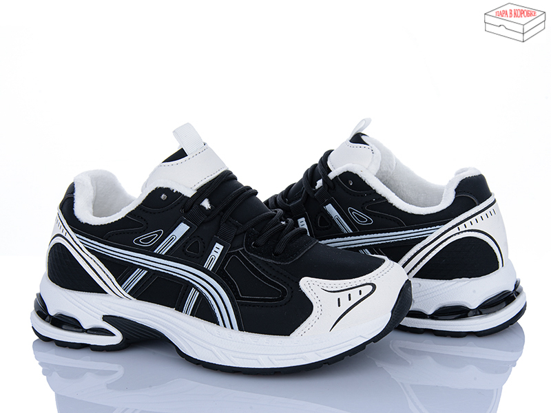 Кроссовки Ideal (36-41) A28 black-white (зима)