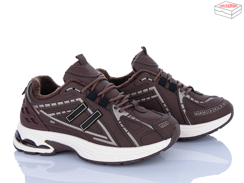 Кроссовки Ideal (36-41) A34 brown (зима)