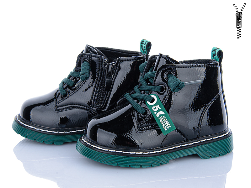 Ботинки Clibee (20-25) ABC(P)708 black-green флис (деми)