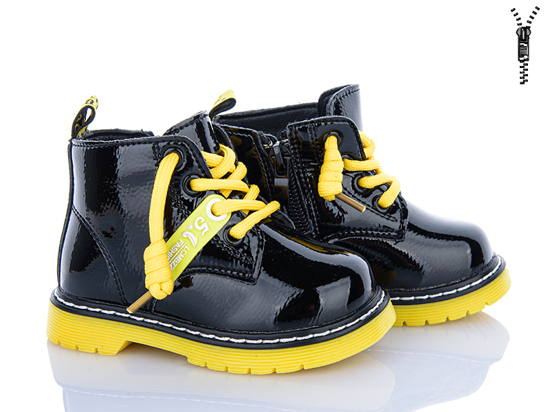 Ботинки Clibee (20-25) ABC(P)708 black-yellow флис (деми)
