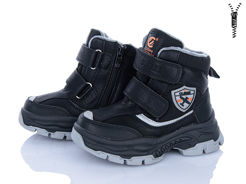 Ботинки Clibee-ShoSho (26-31) HB396 black-orange (зима)