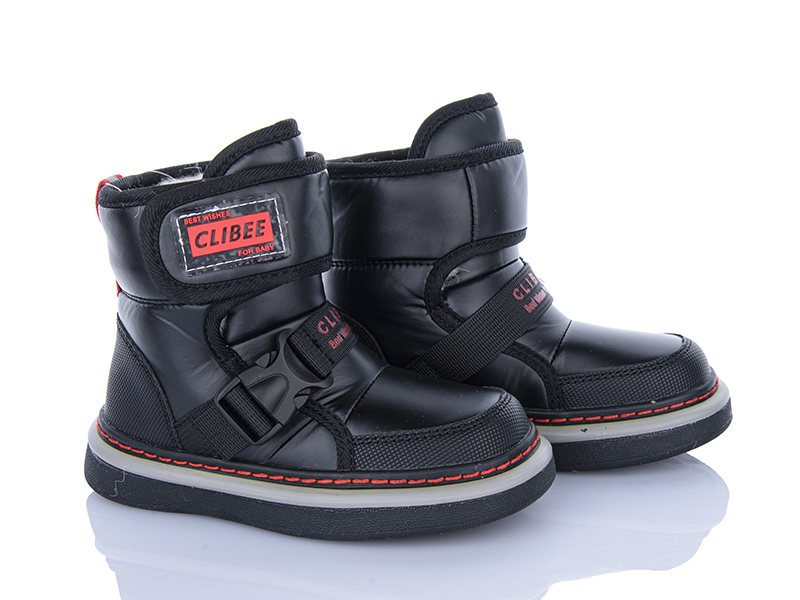 Дутики Clibee-ShoSho (27-32) HB526 black-red (зима)