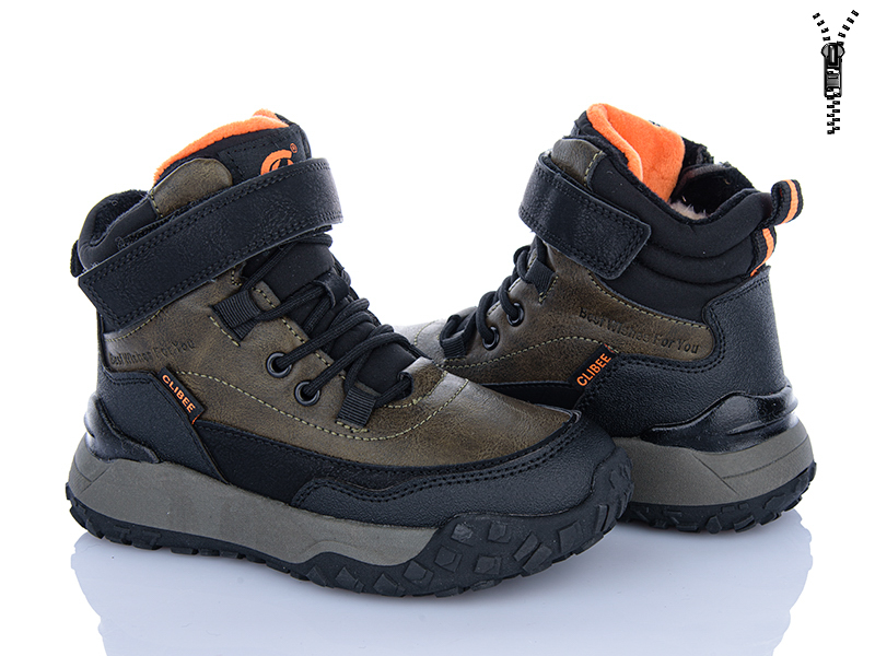 Ботинки Clibee-ShoSho (32-37) HC541 a.green-orange (зима)