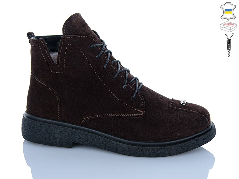 Ботинки Sali (37-41) 1325 замш корич (зима)