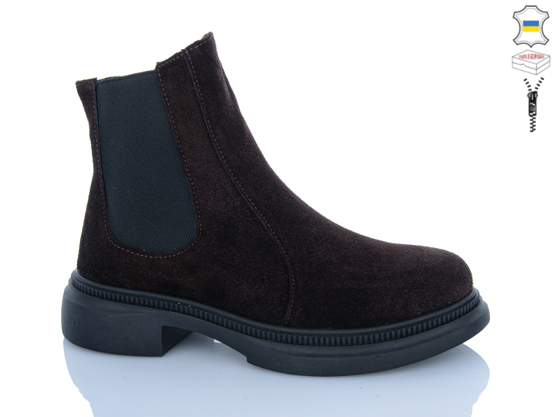 Ботинки Sali (37-41) 687 замш корич (деми)