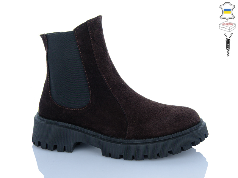 Ботинки Sali (37-41) 87 замш корич (деми)
