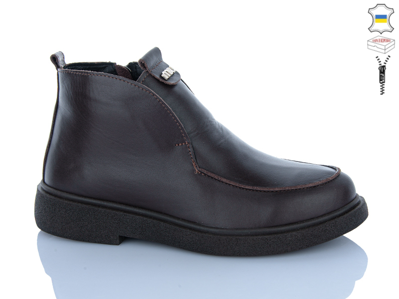 Ботинки Sali (37-41) 89 шкіра корич (зима)