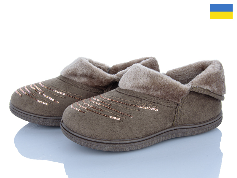 Тапочки Roks (37-41) T03 кавовий (зима)