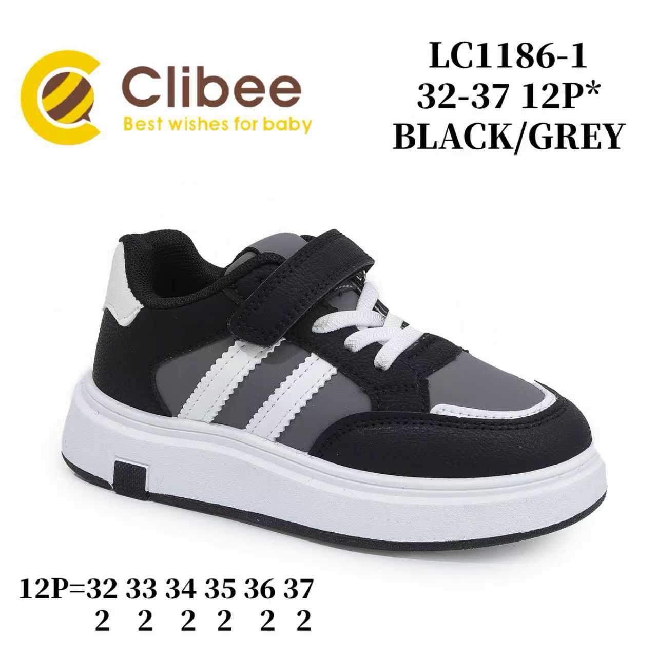 Кроссовки DvaClibee (32-37) LAB-LC1186-1 black-grey (деми)