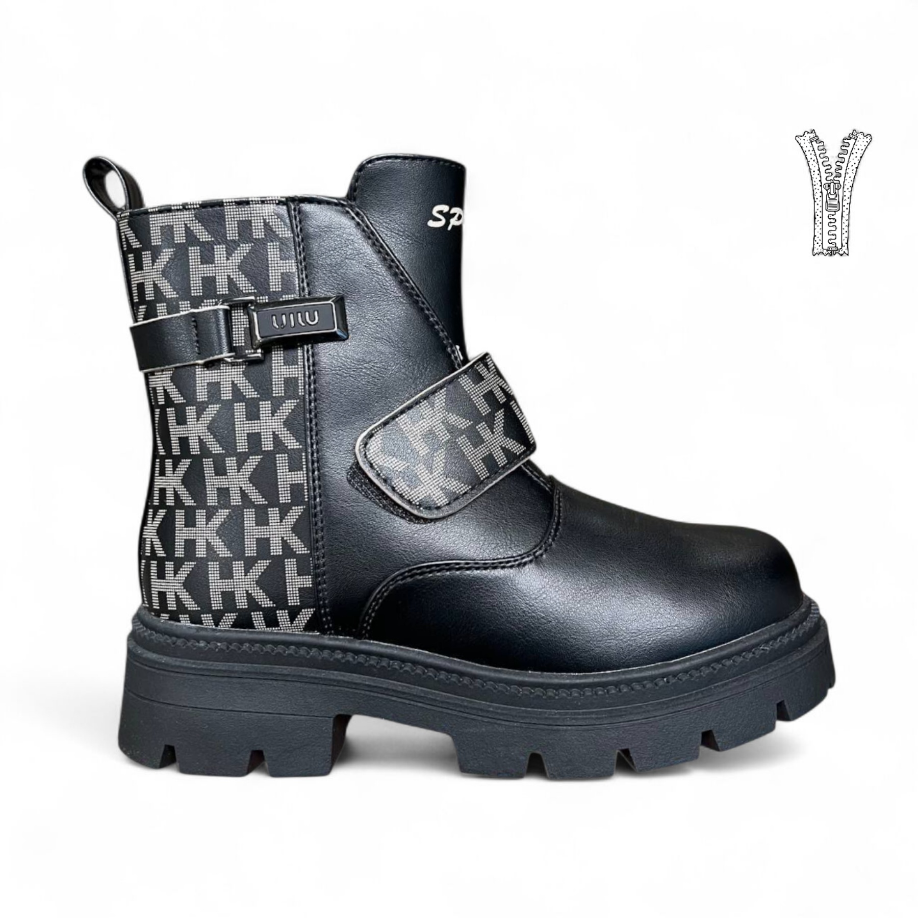 Ботинки DvaClibee (32-37) AL-260-1 black (зима)