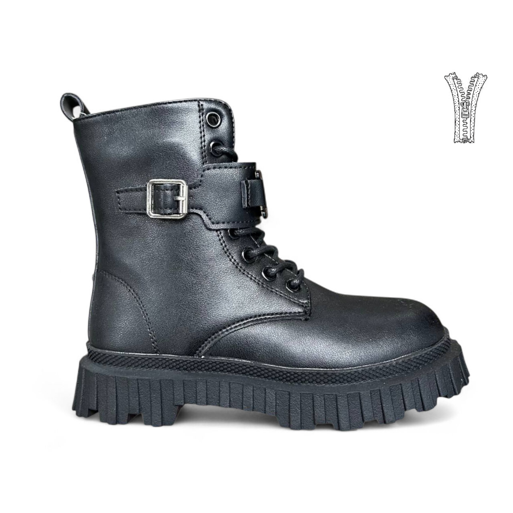 Ботинки DvaClibee (31-36) AL-RY70 black (зима)