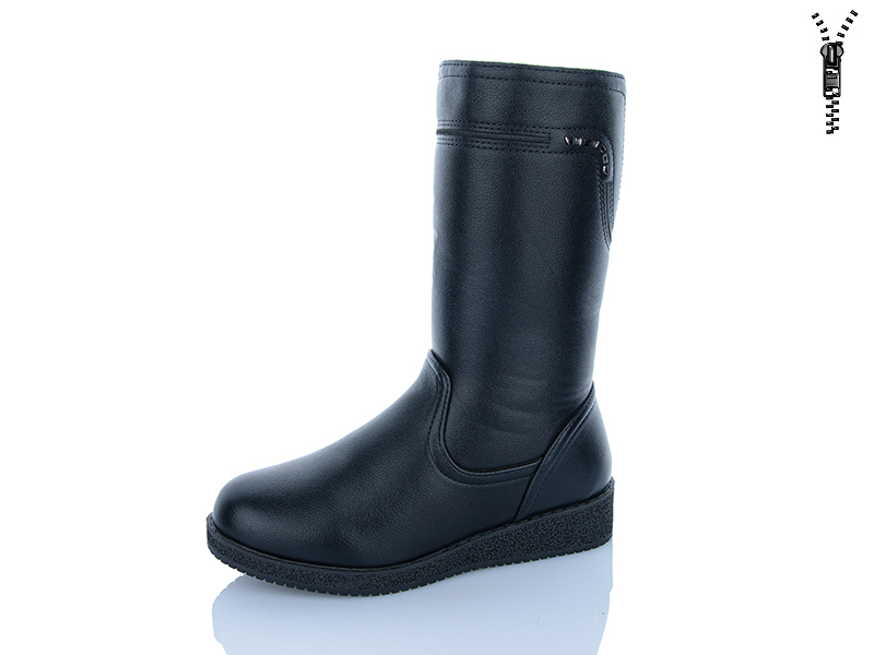 Сапоги ABA (37-42) 481 black (зима)